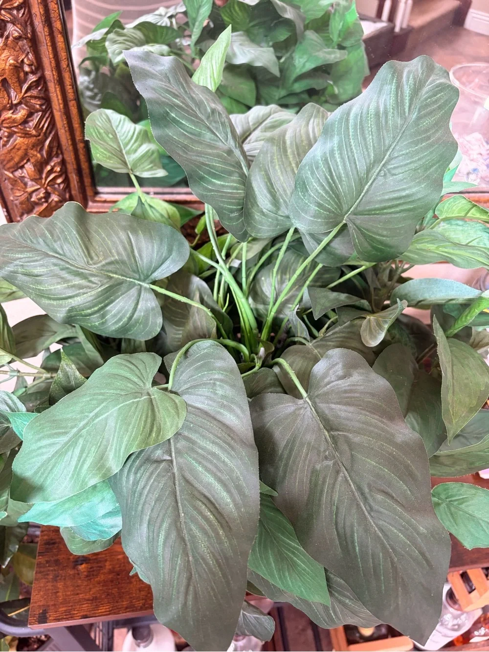 Artificial Green Leaf Pothos in Woven Planter - Green